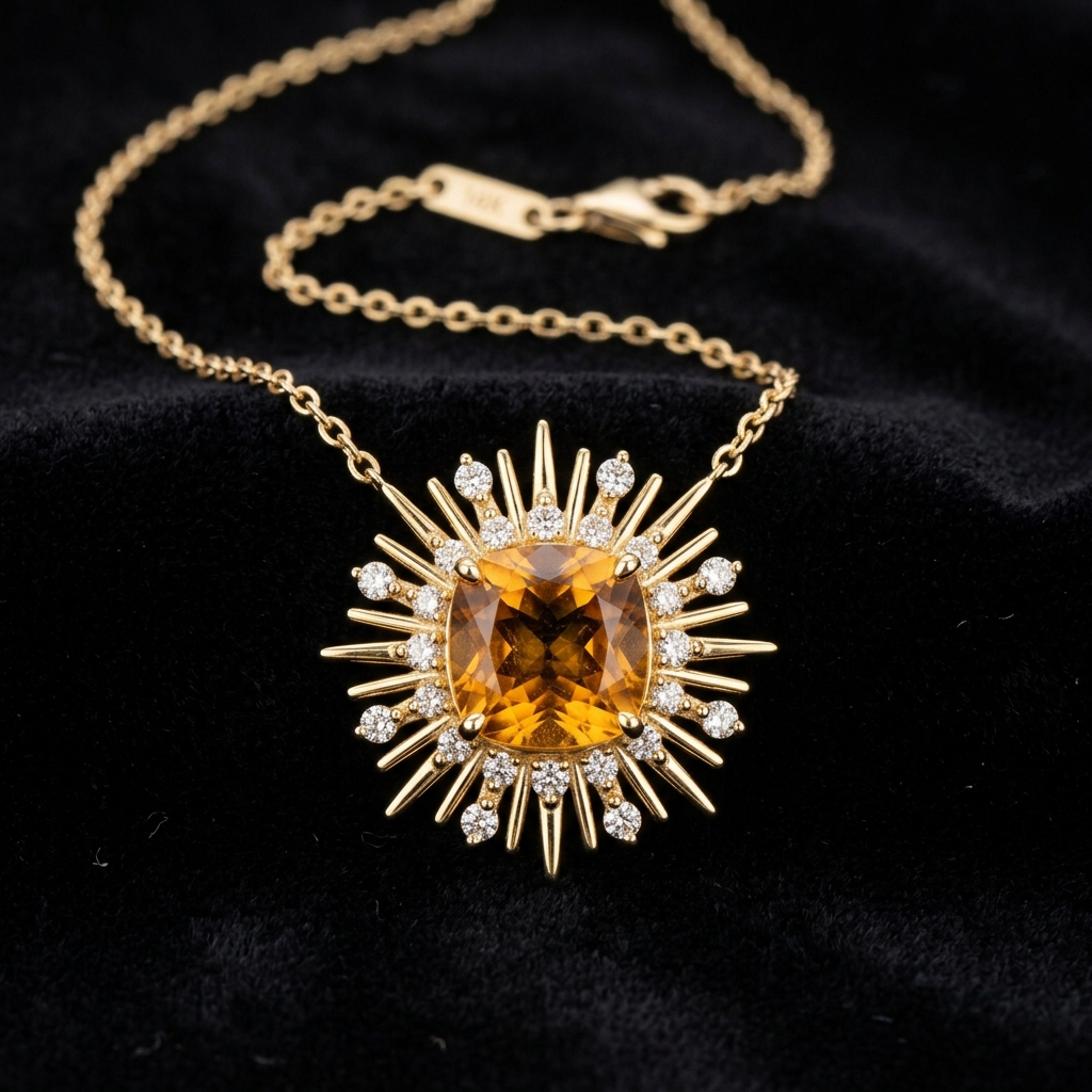 Citrine Sunburst Necklace